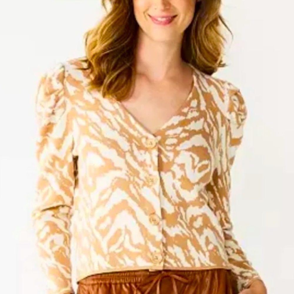 NWT Nine West Puff Sleeve Cardigan